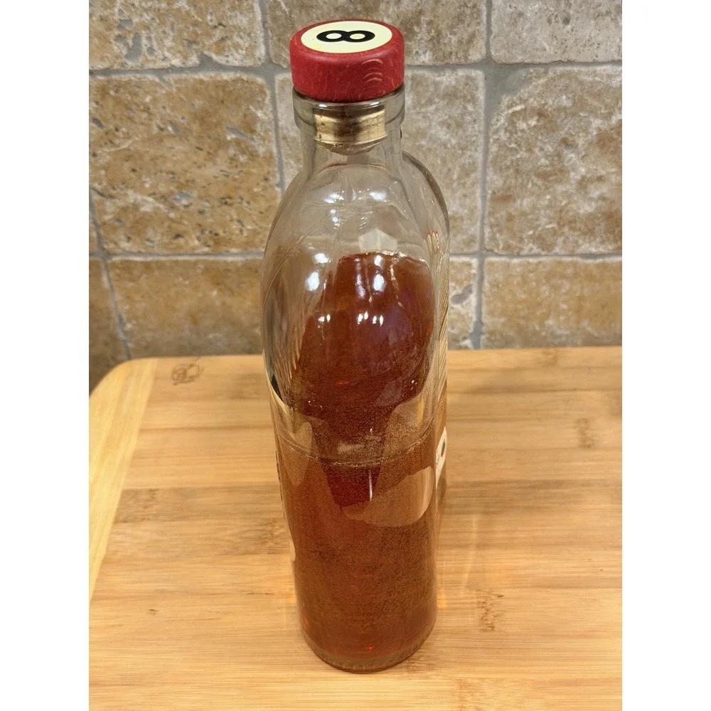 Resin Filled Faux Rum Bottle Parce 8 Year Colombia Luxe Bar Decor Display *